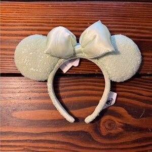 Disney Mint Green Sequin Minnie Mouse Ears Headband